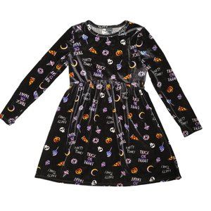 art class girls Velvet Party Time Skull & Pizza Halloween Trick or Treat Dress 7